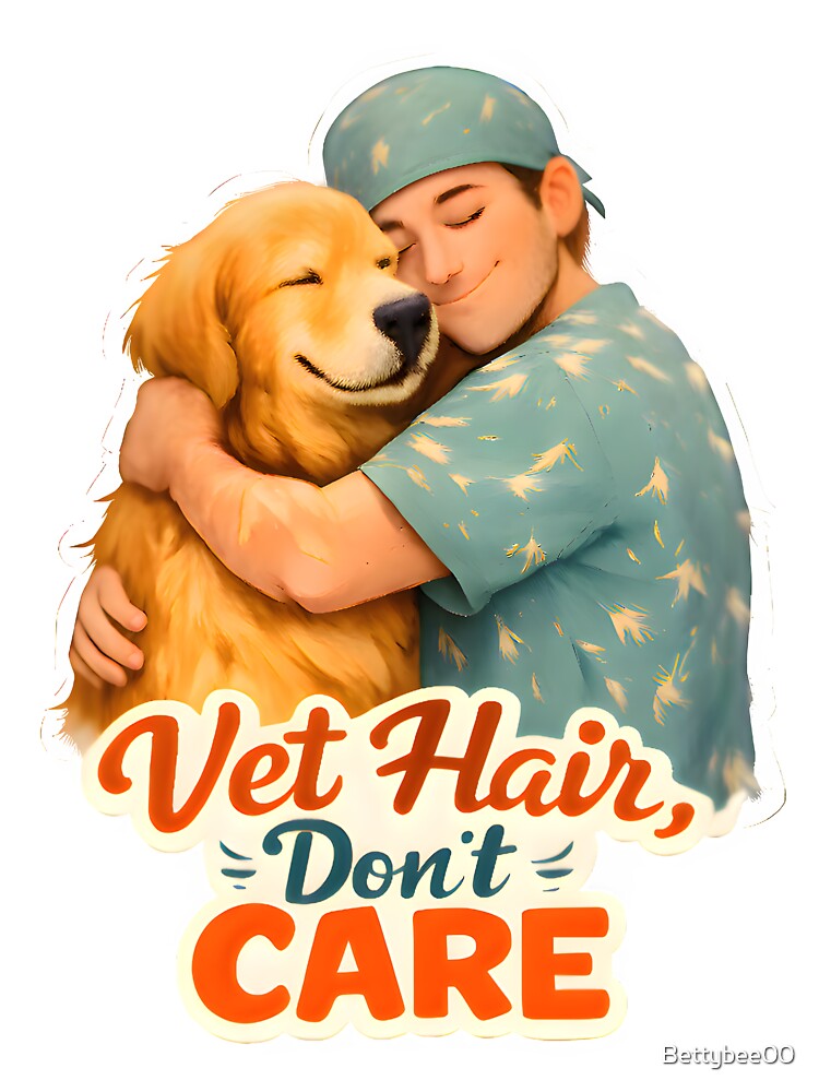 Vet Hair, Don’t Care – Funny Veterinarian Dog Lover Design by Bettybee00