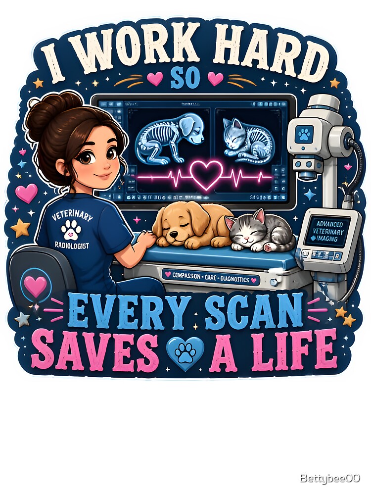 I Work Hard So Every Scan Saves A Life – Cute Veterinary Radiology X-Ray Design by Bettybee00