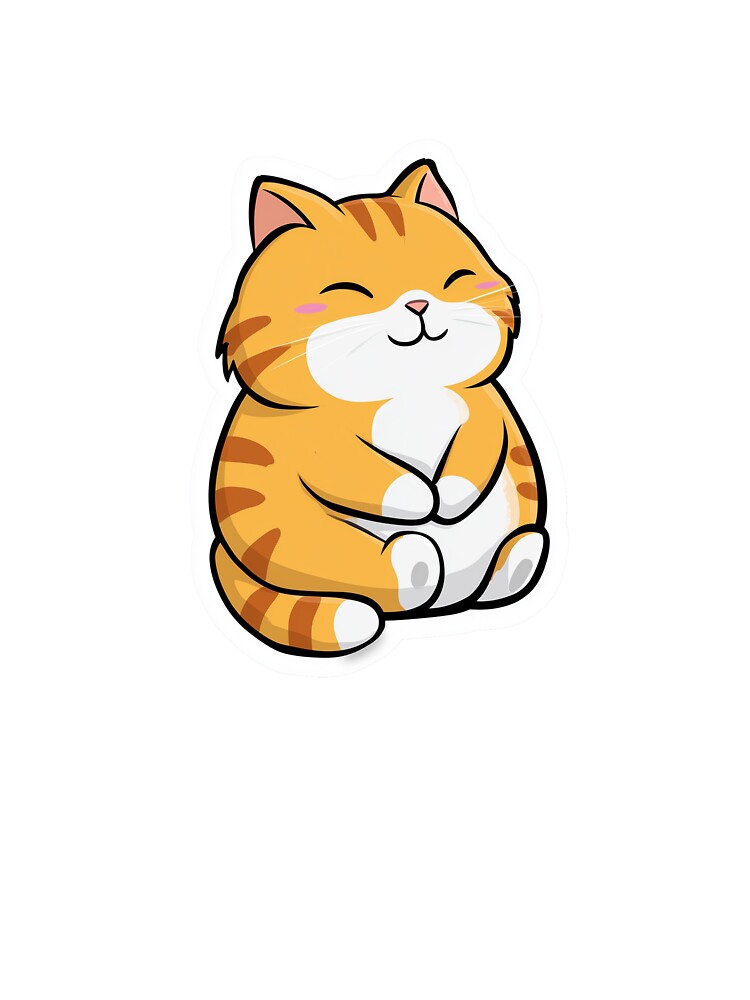 Cat Loaf Cute Orange Tabby Kawaii by StickerMan17