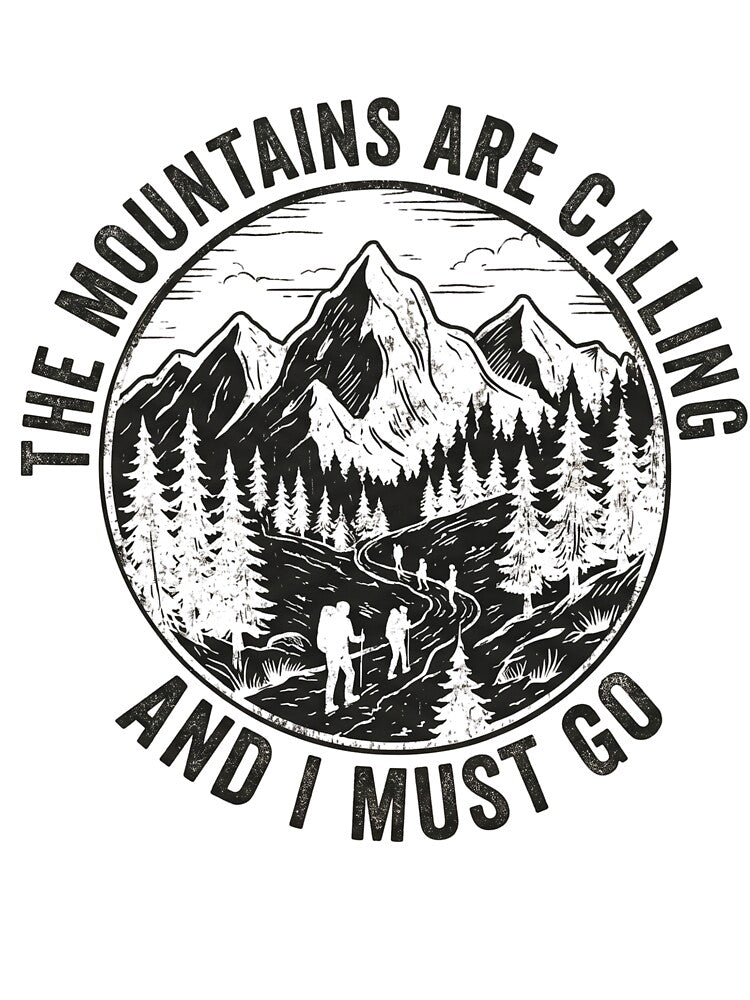 The Mountains Are Calling And I Must Go Vintage Hiking Shirt by Kindred Corner