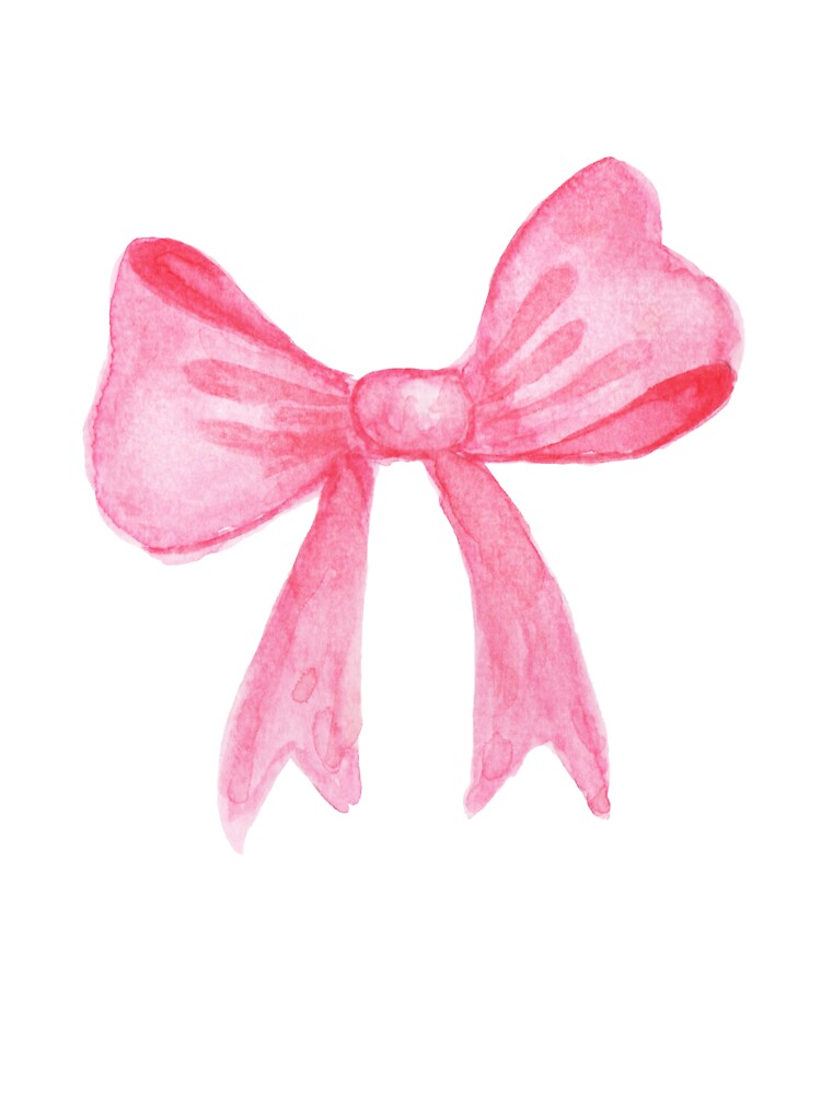 Cute Pink Watercolor Bow - Coquette Aesthetic Ribbon Clip Art by NinaVibeStudio
