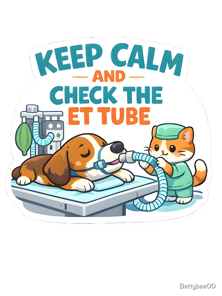 Keep Calm and Check the ET Tube – Funny Veterinary Anesthesia Vet Tech Design by Bettybee00