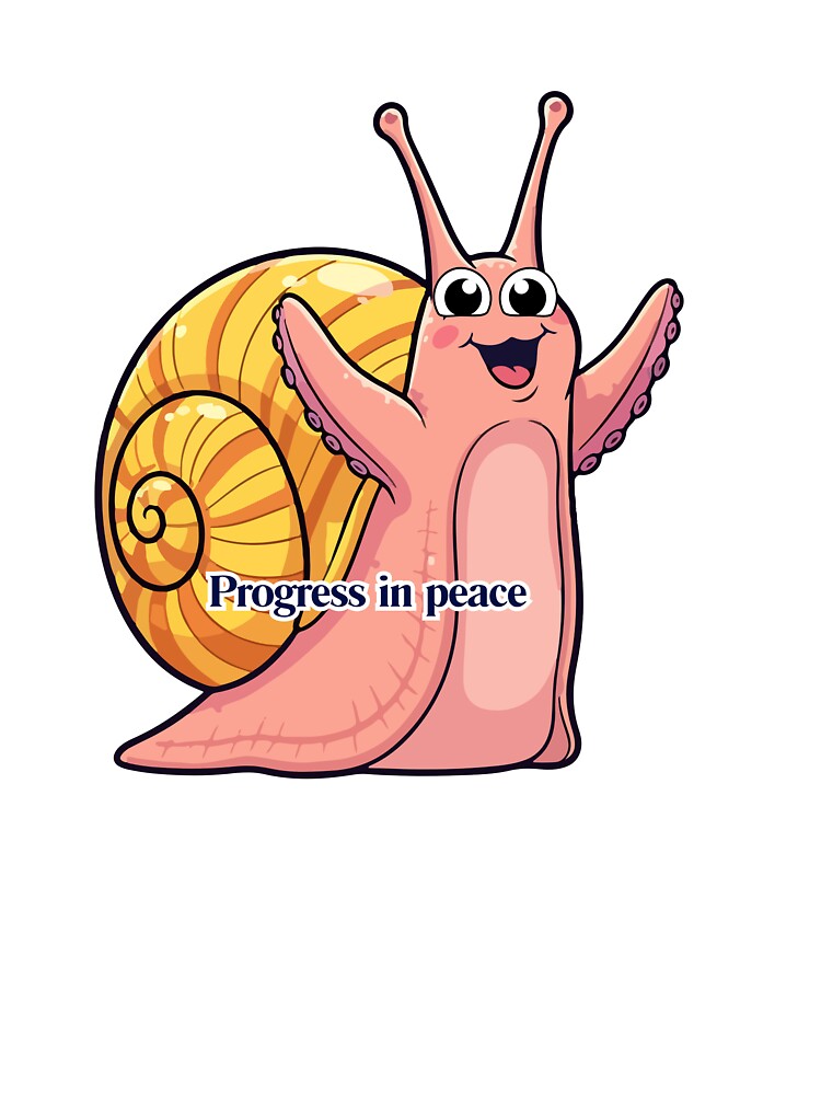 Peaceful Progress Snail Artwork | Motivational Slow Living Sticker by Pandey14