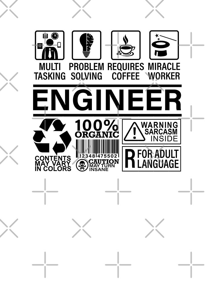 ENGINEER ORGANIC WARNING sarcasm problem coffee by WeeTee
