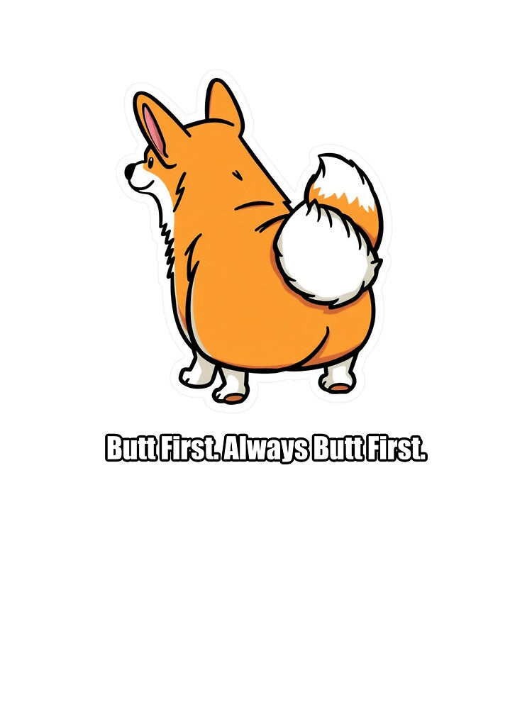 Corgi - Butt First Always Butt First - Funny Corgi Gift by pawdrops