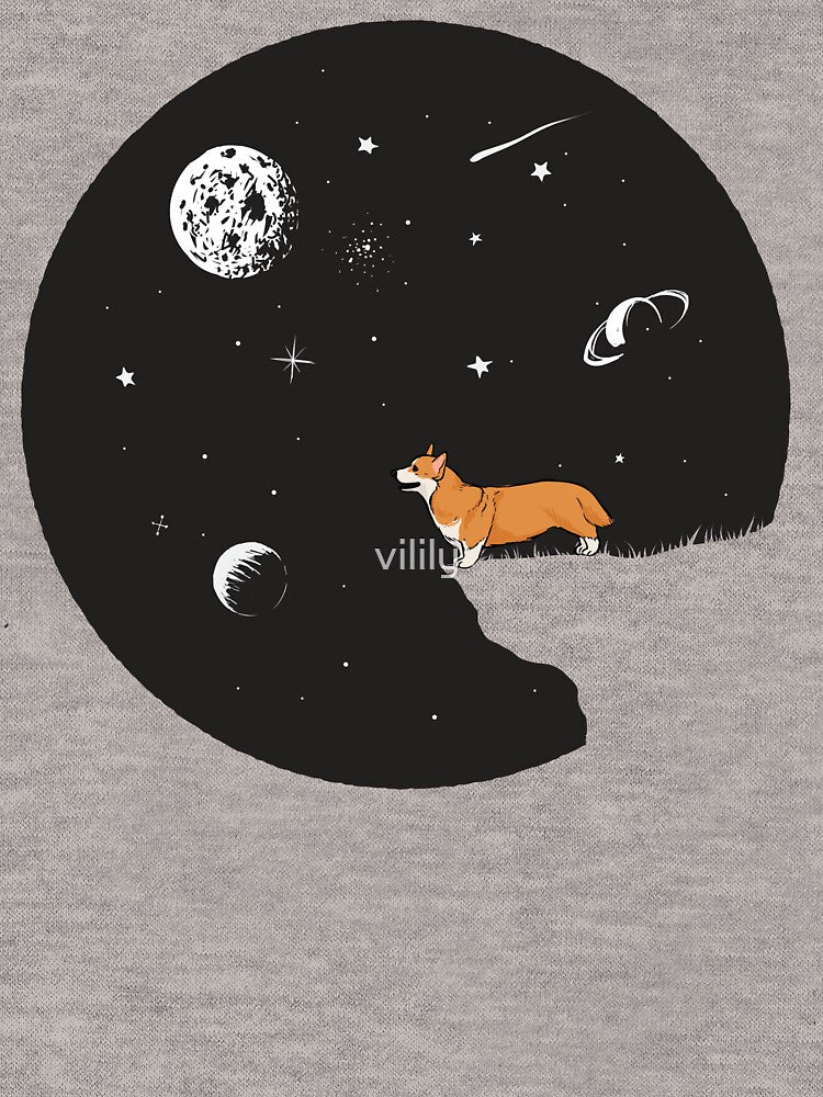 Corgi And Moon T-shirt by vilily