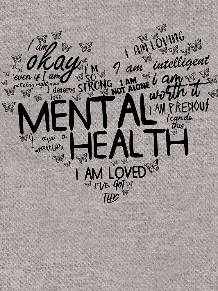 Mental Health Heart Word Cloud Mental Health Awareness Gear by DynamicDesign