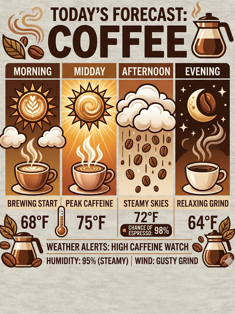 Today's Forecast Coffee Funny Coffee Design by Pixel Analytics