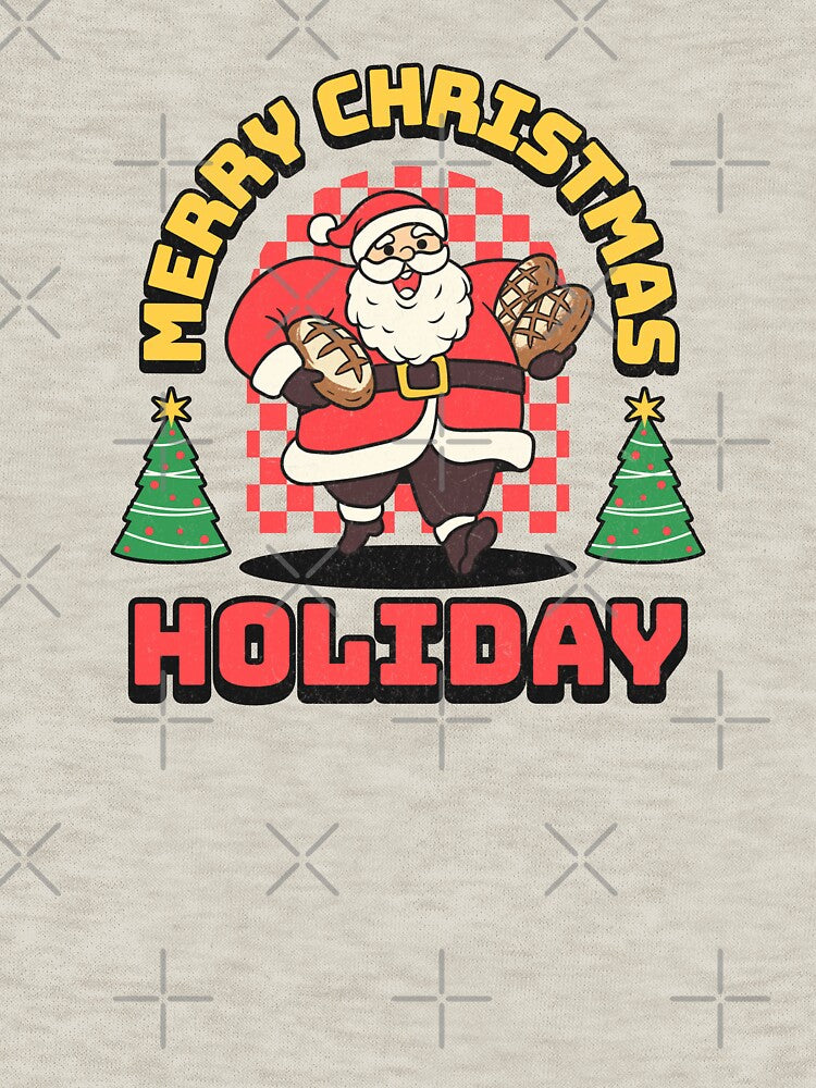Funny Baker Santa T-Shirt - Merry Christmas Sourdough Bread Lover Holiday Gift T-Shirt by KeepCookingTees