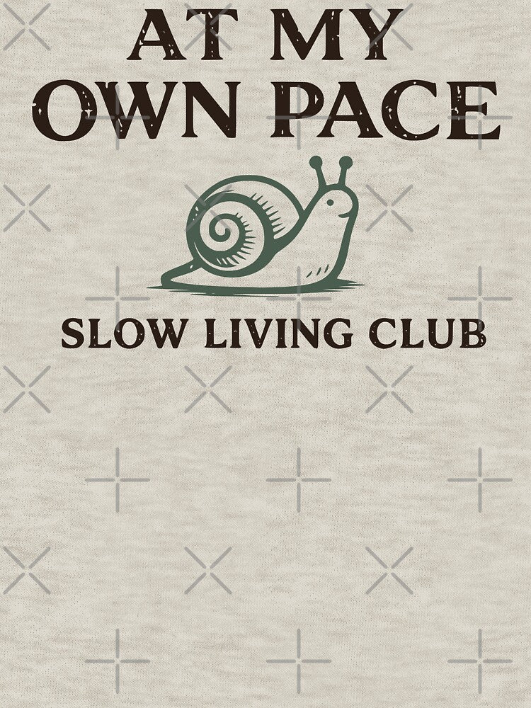 Slow Living Club Snail - Cute Earth Tones Vintage Aesthetic by MavtM