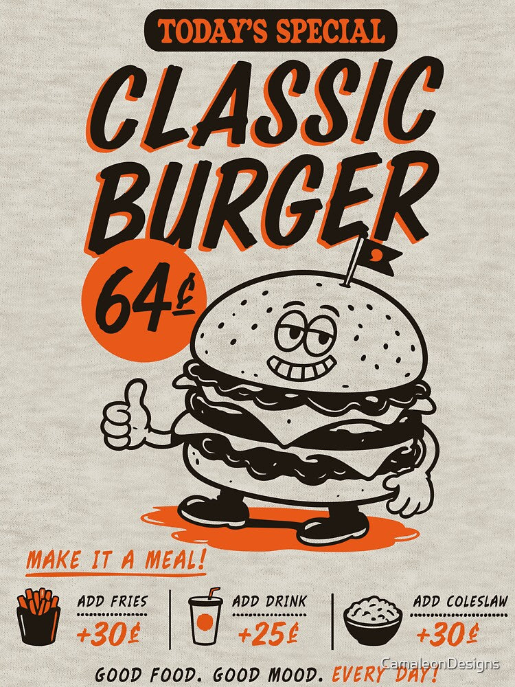Classic Burger Vintage Diner Menu by CamaleonDesigns