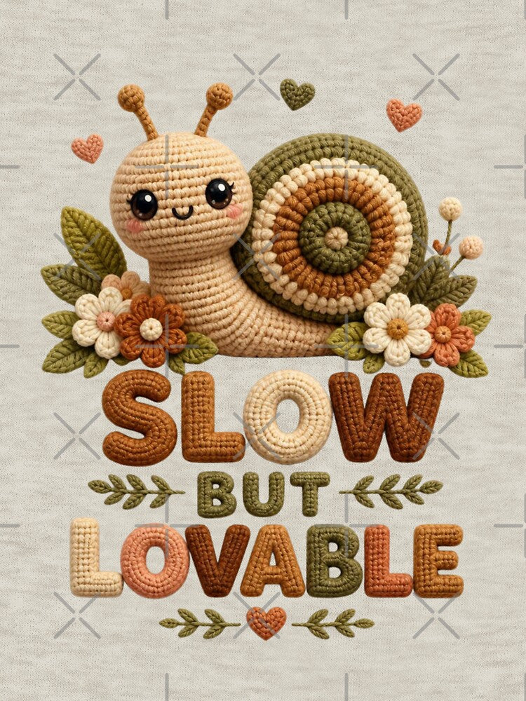 Slow But Lovable Cute Crochet Snail Funny Garden Animal Gift by Panom Suavichien