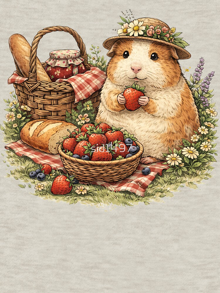 Cute Guinea Pig Picnic – Cottagecore by SidTastic