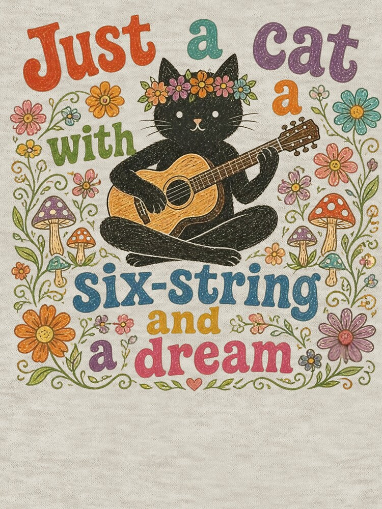 Hippy Cat Guitar Music Lover by Reverie & Roses