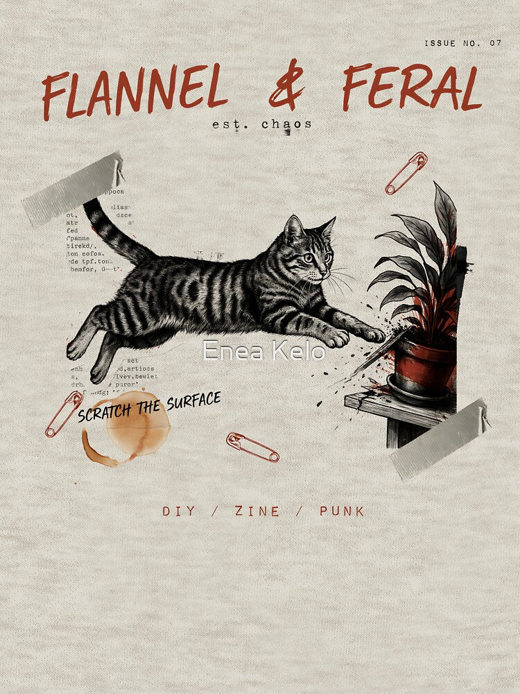 Flannel And Feral Scratch The Surface Punk Zine Cat by Enea Kelo
