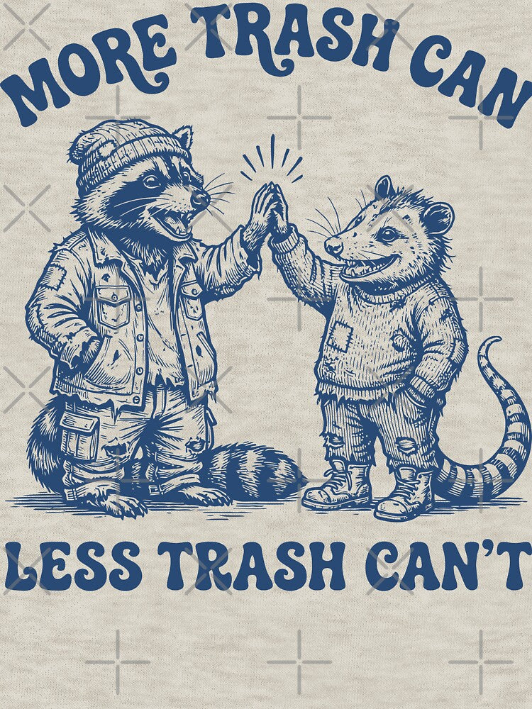 More Trash Can Funny Raccoon Possum Retro by Y-Vibes