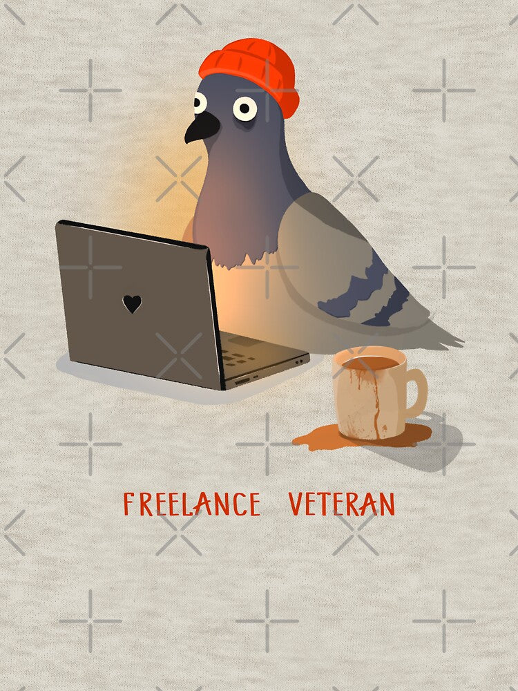 Freelance Veteran Tired Pigeon Coffee Work by CinemaDoor