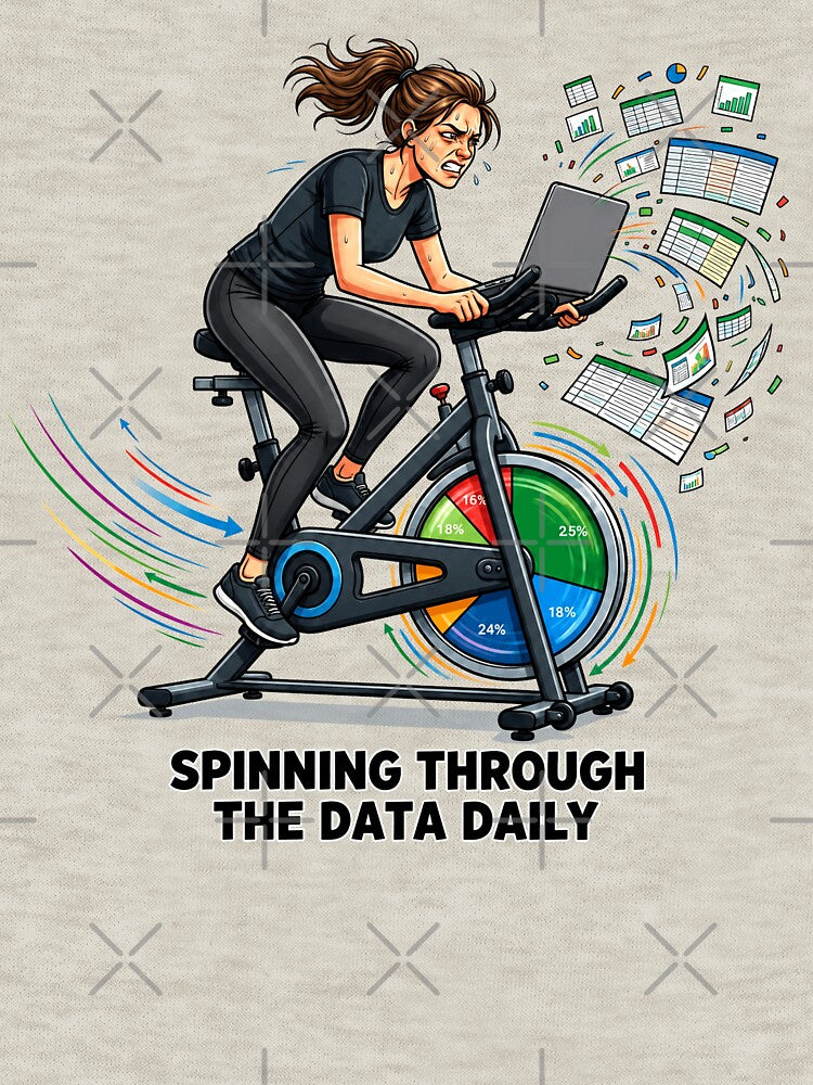 Spinning Through The Data Daily | Funny Excel Accountant Cycling Gym. by spreadsheetcafe