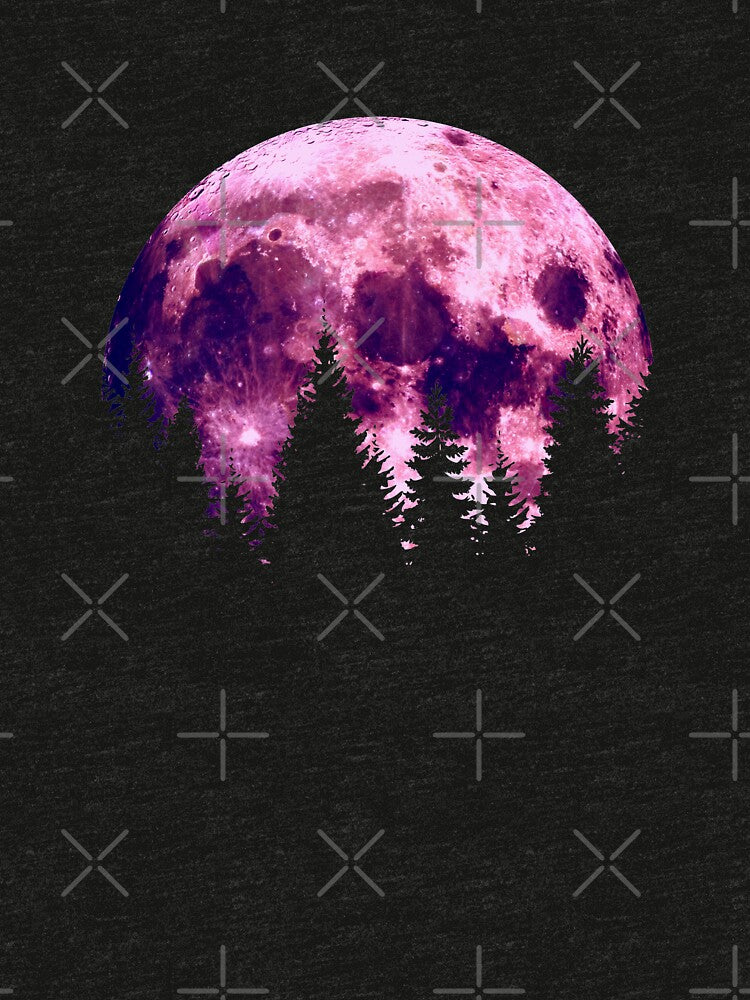 Pine Trees Blood Moon by Rahdoo