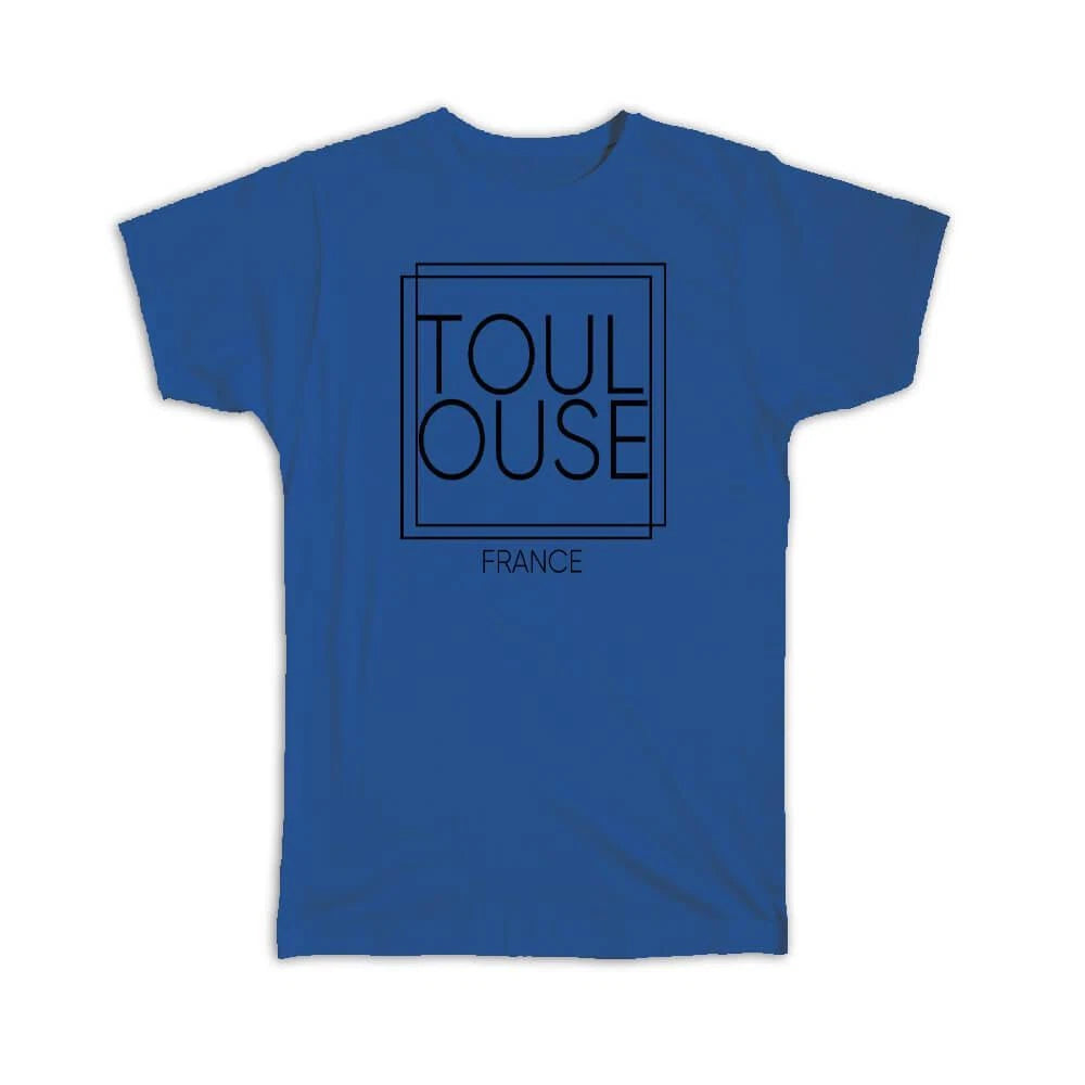 Gift T-Shirt : TOULOUSE France Square Modern Minimalist Font