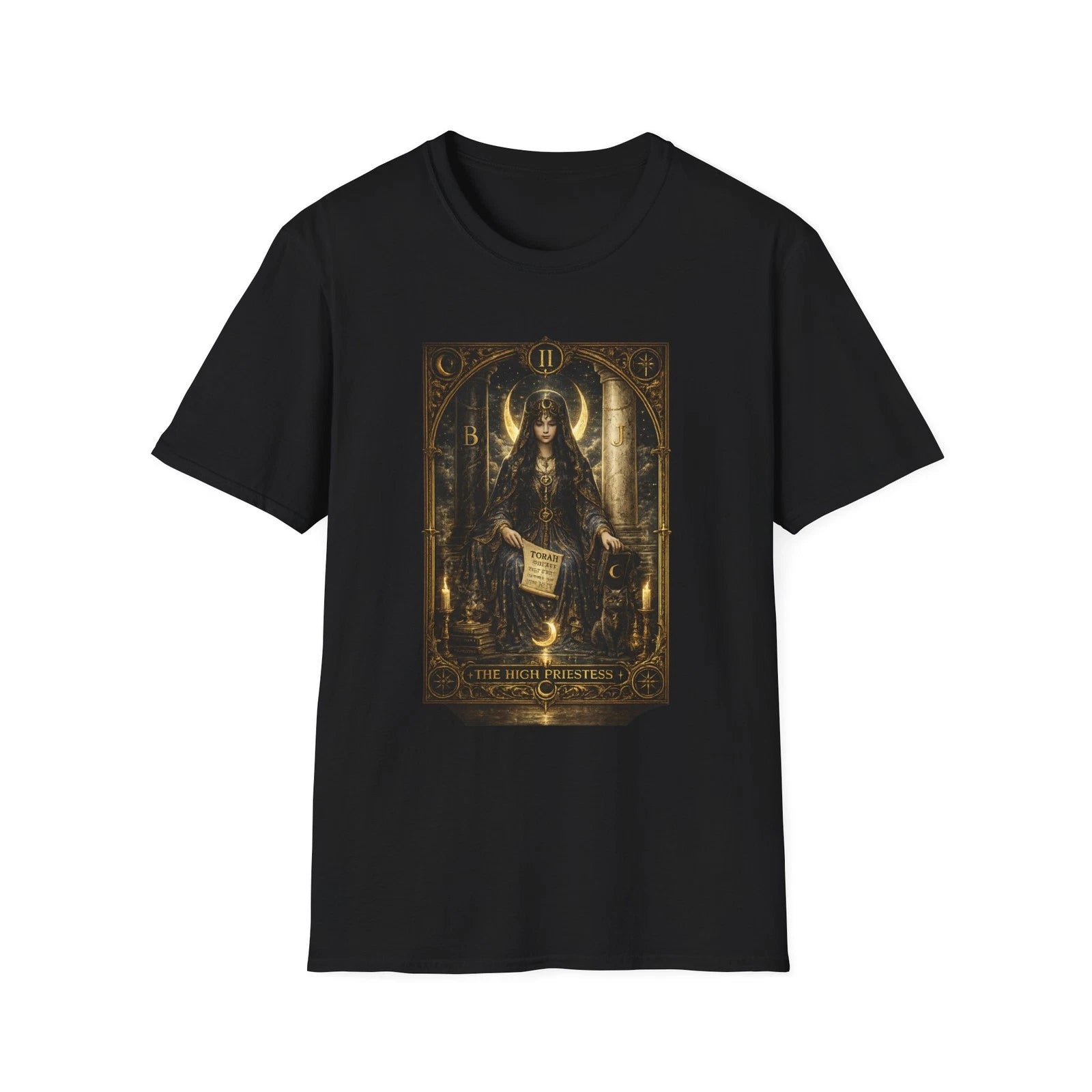 High Priestess Tarot T Shirt Gothic Occult Art Graphic Tee