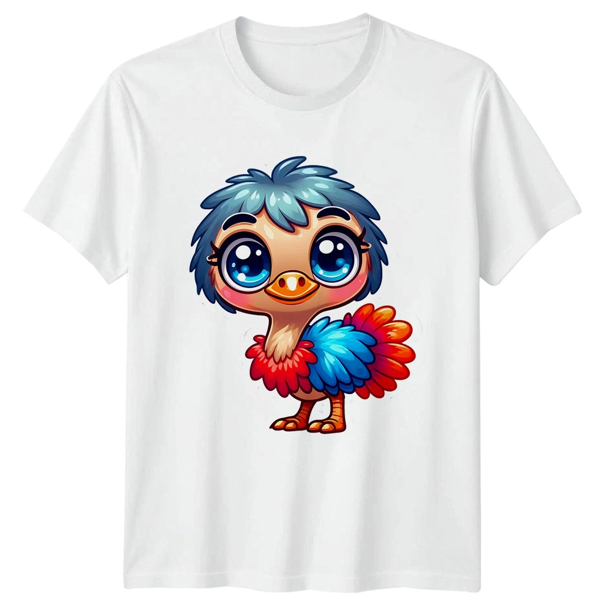 Cute Ostrich Chick Graphic Tee Unisex Animals Ostrich Mens Womens T Shirt