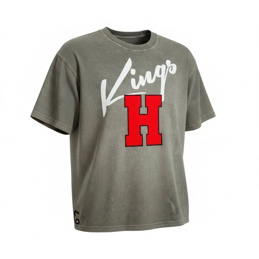 Men’s House Of Kings T-Shirt L 100% Cotton Street wear Style W/chenille Letter H