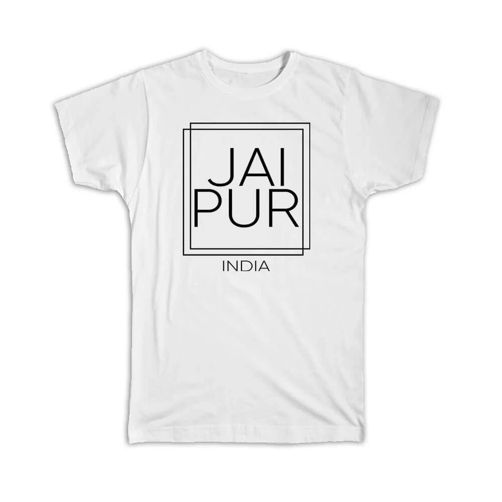 Gift T-Shirt : JAIPUR India Square Modern Minimalist Font