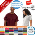 🔥 Hanes Unisex Beefy-T Ring-spun Cotton & Blends T-Shirt Up To 5XL 5180 b