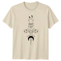 Mystical Floral Moon Aesthetic Nature T-Shirt Celestial Botanical Birthday Gift