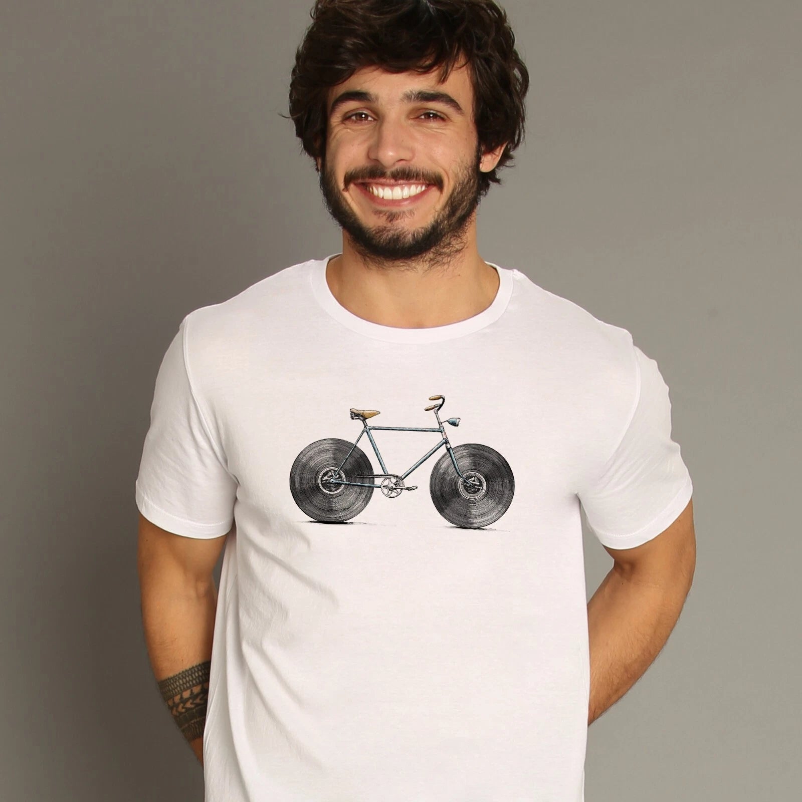 Men's white short sleeve t-shirt, POCKET SLOTH