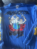 Spaghetti Boys long Sleeve Shirt, blue, Small,street wear Graphic Y2K