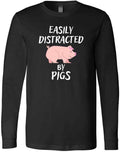 Easily Distracted By Pigs Hog Lover Cute Farmer Birthday Gift Trendy T-Shirt