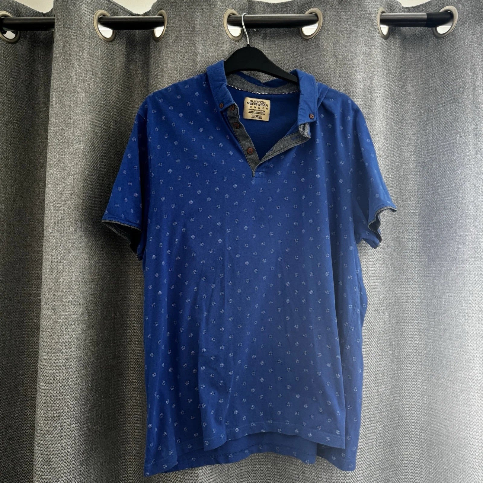 Vintage Burton Menswear Deep Blue Polo Shirt XL - Classic Comfort & Style