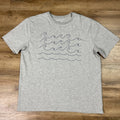 Simply Styled Mens T Shirt Size L Gray Graphic Wave Jersey Crew Tee Short Sleeve