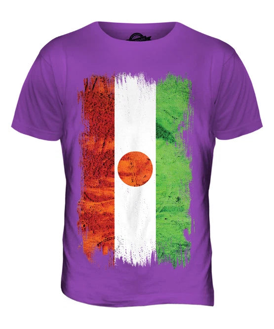 NIGER GRUNGE FLAG MENS T-SHIRT TEE TOP NIGERIEN SHIRT FOOTBALL JERSEY GIFT