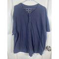 Mutual Weave Mens Henley Shirt Slub Knit Navy Blue XXL