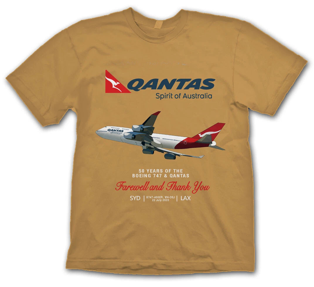 Qantas Boeing 747-400 Retirement T Shirt aviation, planespotting