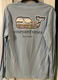 Vineyard Vines Men’s Size S Jake Blue Key West Long Sleeve Pocket T- Shirt