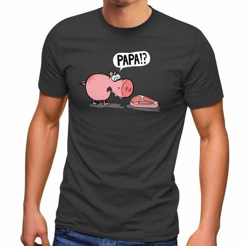 Mens Pig Piglet Steak Dad T Shirt? Sarcasm for Meat Eaters Irony