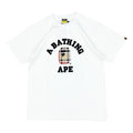 BAPE Check College T-Shirt White Multi Beige | A Bathing Ape