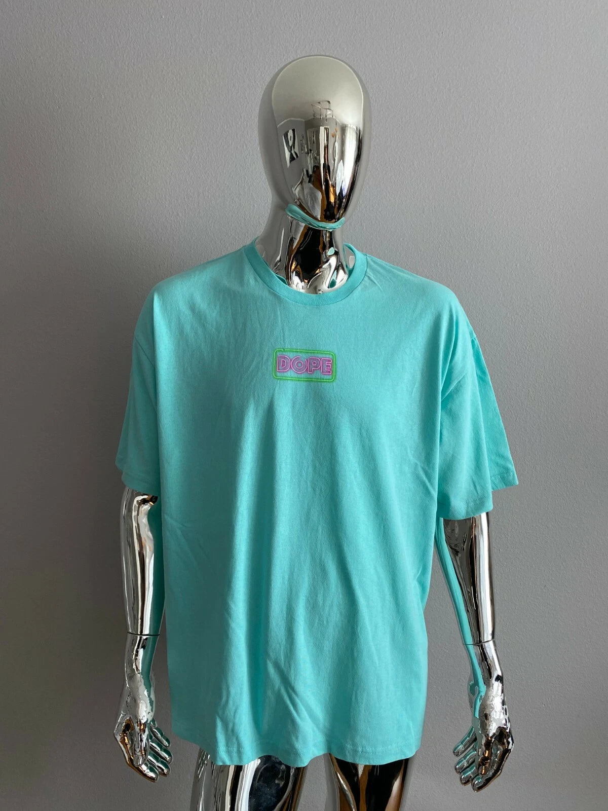 DOPE Logo Men Graphic Turquoise T Shirt Size XL
