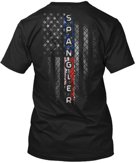 Stylish Spangler Family American Flag T-Shirt Made in the USA Size S to 5XL