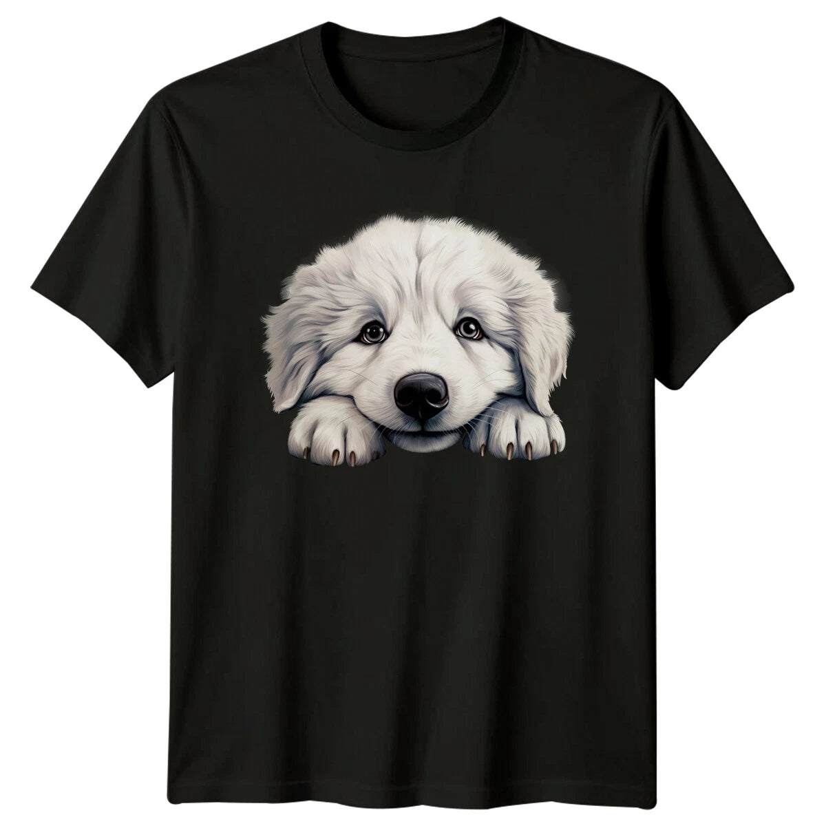 Great Pyrenees Dog Peek A Boo Style Cute Puppy T-Shirt