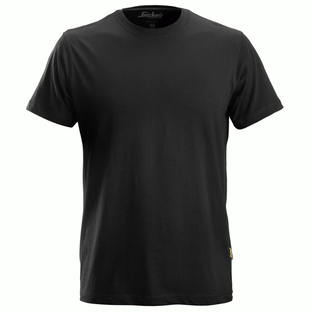 Snickers 2502 Classic Crew Neck T-Shirt, 100% Combed Cotton, Black