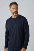 ZARA Men’s Small Long Sleeve Shirt Navy Crew Neck Basic Minimalist Top