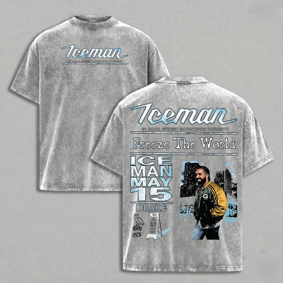 Drake Iceman Freeze The World T-shirt Rap Tee Urban Streetwear Graphic Hiphop