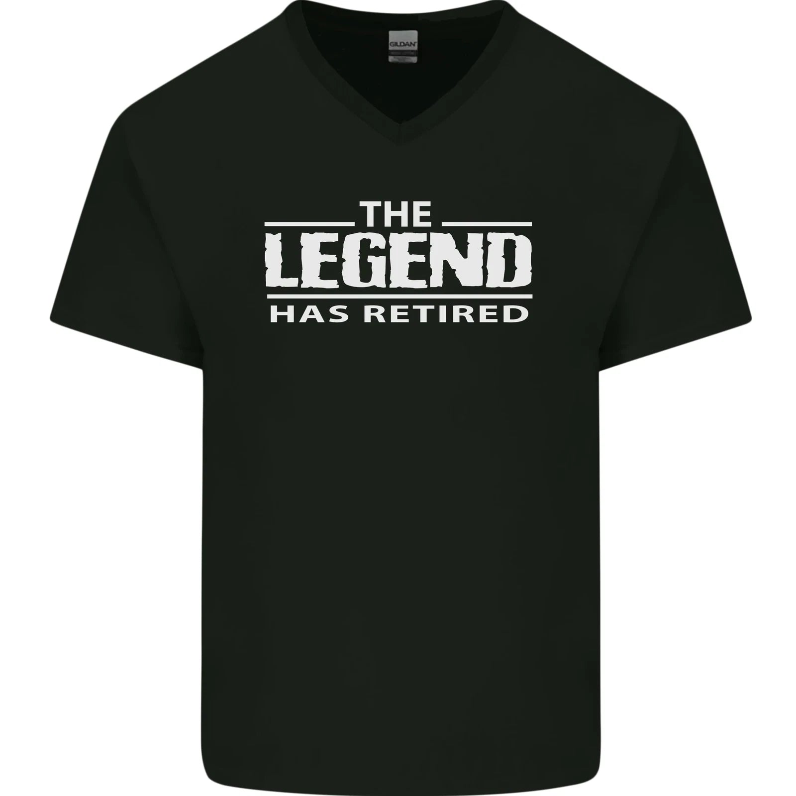The Legend has Retired Retirement Funny Mens V-Neck Cotton T-Shirt
