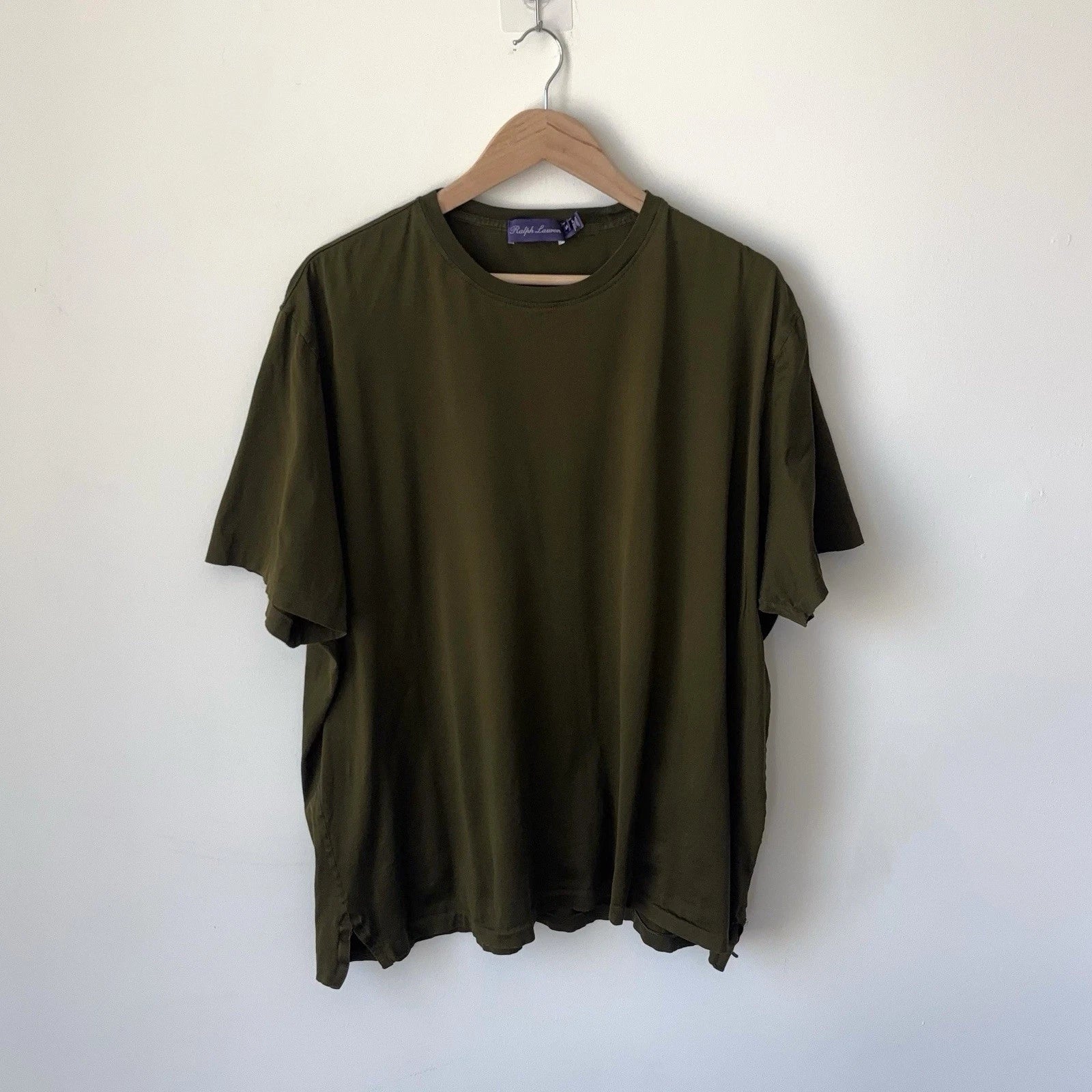 Ralph Lauren Purple Label Oversized T-Shirt Men’s XXL Olive Green Made in Italy