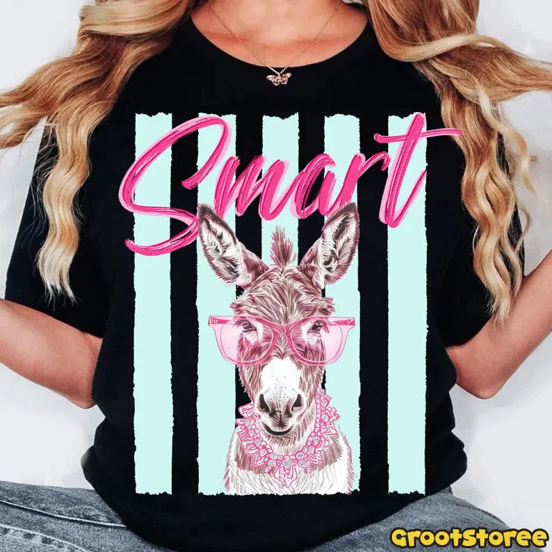 Royal Smart Donkey Comfort Tee Trendy Smart Ass Funny Animal Shirt